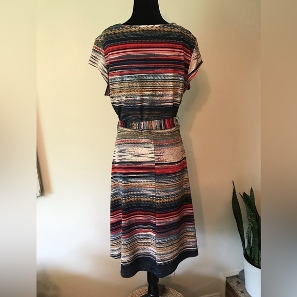 Olivia Matthews striped wrap dress.  Petite.  XL. - Picture 4 of 11